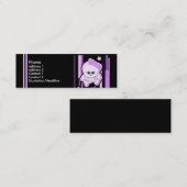 Lila Punkschädel-Visitenkarten Mini Visitenkarte (Vorne/Hinten)