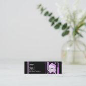 Lila Punkschädel-Visitenkarten Mini Visitenkarte (Stehend Vorderseite)