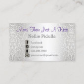 Lila Punkt-Lippen und Silber - Loyalitäts-Karten Treuekarte (Rückseite)