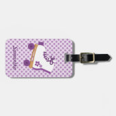 Lila Punkt-Rollen-Skate Gepäckanhänger (Vorderseite horizontal)