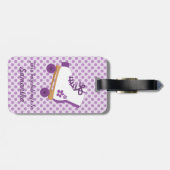 Lila Punkt-Rollen-Skate Gepäckanhänger (Rückseite horizontal)