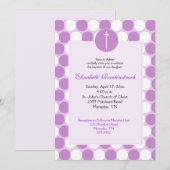 Lila Punkt Taufe/Einladung zur Feier Einladung (Vorne/Hinten)