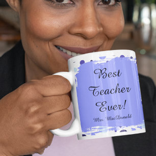 Lila Punkte beste Lehrerin aller Zeiten Geschenk Kaffeetasse