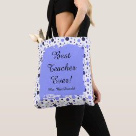 Lila Punkte beste Lehrerin aller Zeiten Geschenk Tasche