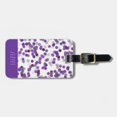 Lila Punkte Gepäckanhänger (Vorderseite horizontal)