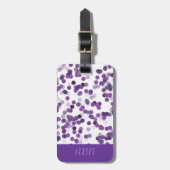 Lila Punkte Gepäckanhänger (Vorderseite vertikal)
