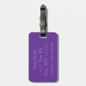 Lila Punkte Gepäckanhänger (Rückseite vertikal)