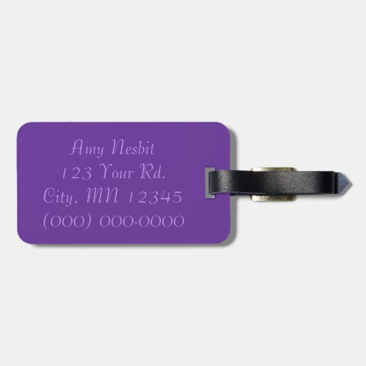 Lila Punkte Gepäckanhänger (Rückseite horizontal)