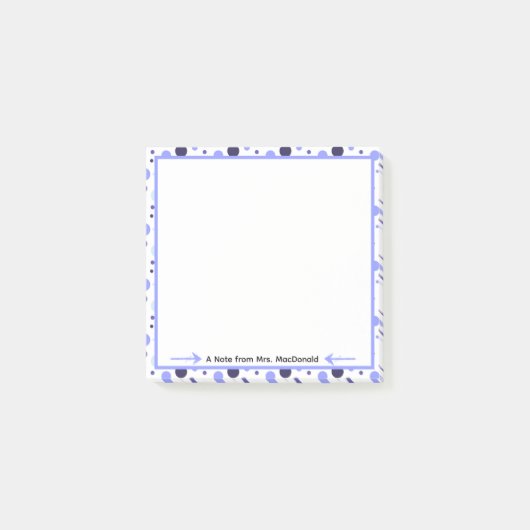 Lila Punkte-Lehrerdankeschön-Geschenk Post-it Klebezettel (Vorderseite)