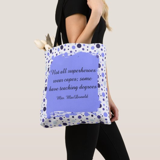 Lila Punkte-Lehrerdankeschön-Geschenk Tasche (Von Nahem)