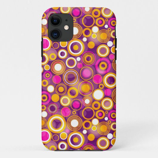Lila Punkte-Muster Case-Mate iPhone Hülle (Rückseite)