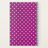 Lila Punkte-Muster Grün Monogramm Planer (Rückseite)