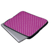 Lila Punkte-Muster Laptopschutzhülle (Vorne Knopf)