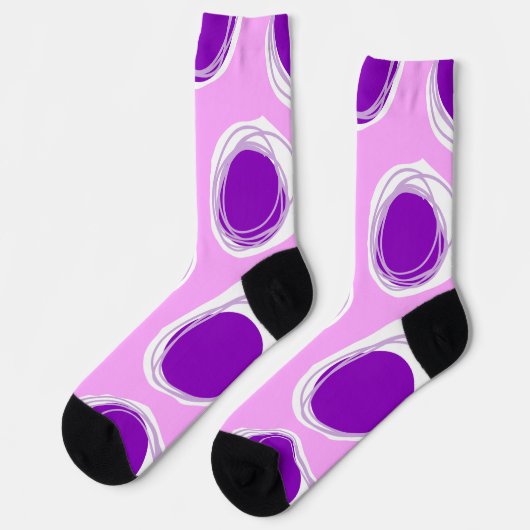 Lila Punkte-Muster Socken (Linkes Detail)