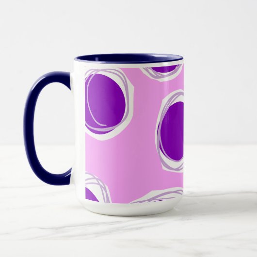 Lila Punkte-Muster Tasse (Links)