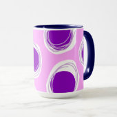 Lila Punkte-Muster Tasse (VorderseiteRechts)