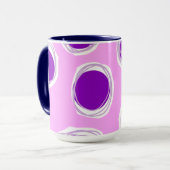 Lila Punkte-Muster Tasse (Vorderseite Links)