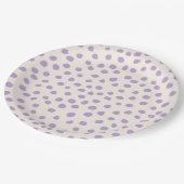 Lila Punkte Preppy moderne Druckstellen Pappteller (Schrägansicht)