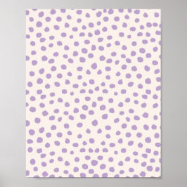 Lila Punkte Preppy moderne Druckstellen Poster