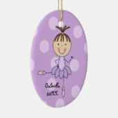 Lila Punkte u. lila Ballerina-Weihnachtsverzierung Keramik Ornament (Rechts)