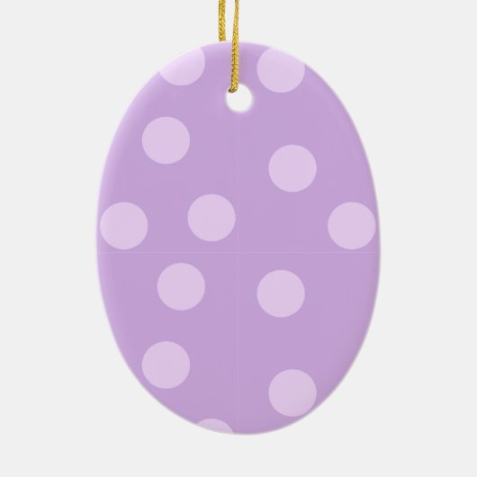 Lila Punkte u. lila Ballerina-Weihnachtsverzierung Keramik Ornament (Hinten)