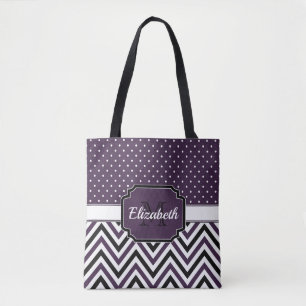 Lila Punkte u. Sparren Tasche