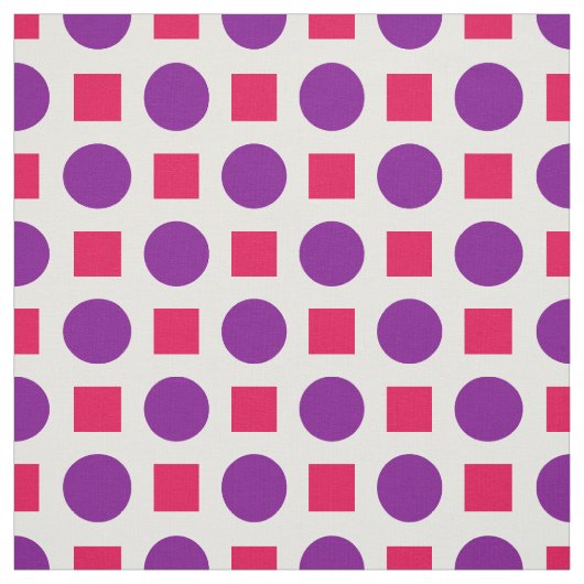 Lila Punkte und Fuchsienquadrate Stoff (Muster)
