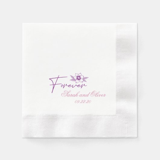 Lila Pur Hochzeit Serviette (Vorderseite)