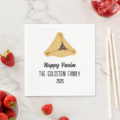 Lila Purim Hamentashen Familienname Serviette (Beispiel)