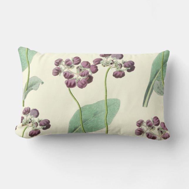 Lila Purse Botanical Lumbar Pillow Dame Lendenkissen (Vorderseite)