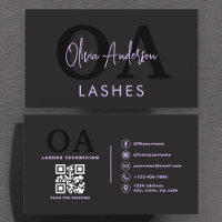 Lila QR-Code Auge Lashes Techniker Schwarz
