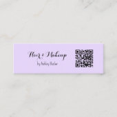 Lila QR Code Beauty Makeup Artist Mini Visitenkarte (Vorderseite)