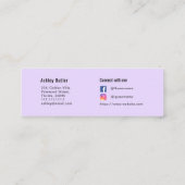 Lila QR Code Beauty Makeup Artist Mini Visitenkarte (Rückseite)