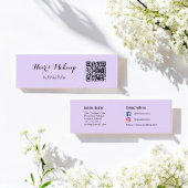 Lila QR Code Beauty Makeup Artist Mini Visitenkarte