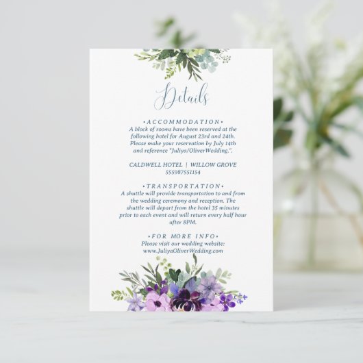 Lila QR-Code Begleitkarte (Stehend Vorderseite)