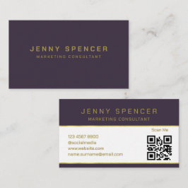 Lila QR-Code Beruflich Visitenkarte