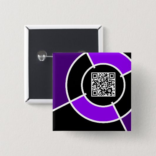 lila QR-Code Button (Vorne & Hinten)