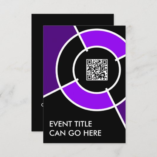 lila QR-Code Einladung (Vorne/Hinten)
