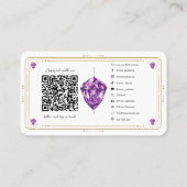 Lila QR-Code für Amethyst Crystal Gold Social Medi Visitenkarte (Rückseite)