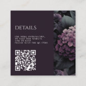 Lila QR-Code für Moody Floral Begleitkarte (Vorderseite)