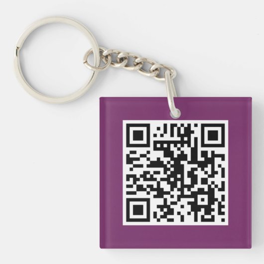 Lila QR CODE kundenspezifische Schlüsselkette Schlüsselanhänger (Vorderseite)