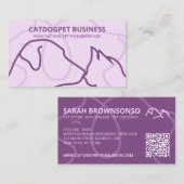 LILA Qr-Code-Logo Hunde Katzen Haustier Visitenkarte (Vorne/Hinten)