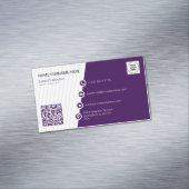 Lila QR-Code Magnetische Visitenkarte (Beispiel)