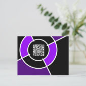 lila QR-Code Postkarte (Stehend Vorderseite)