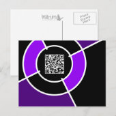lila QR-Code Postkarte (Vorne/Hinten)