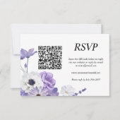 Lila QR-Code RSVP-Karte RSVP Karte (Vorderseite)