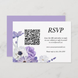 Lila QR-Code RSVP-Karte RSVP Karte