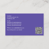Lila QR-Code-Schullehrer roter Apfel Visitenkarte (Rückseite)