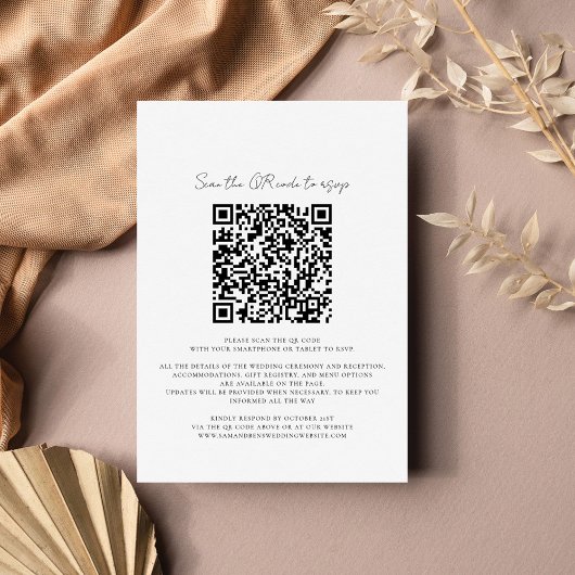 Lila QR-Code Skript Einladung zur Hochzeit