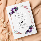 Lila QR-Code Skript Einladung zur Hochzeit